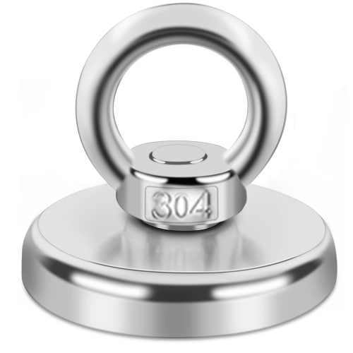 Ultra-Strong Magnetic Hook, Powerful Neodymium Magnet, 42mm Diameter, 63kg Vertical Load Capacity, Waterproof and Corrosion-Resistant, for Lifting, Aw