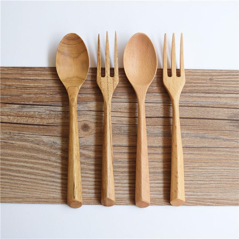 Japanese Style Beechwood Spoon & Fork Set