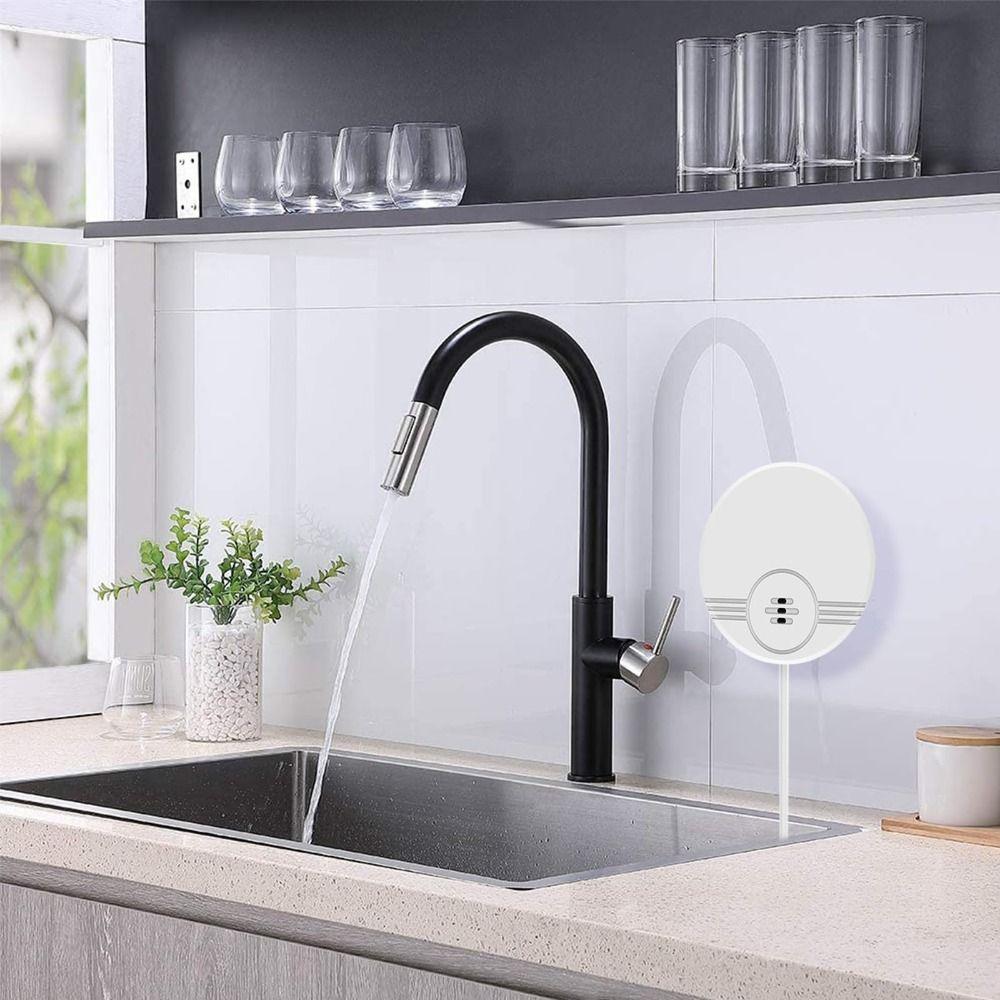 Ultra Long Standby Water Leak Alarm Wall Mount & Floor Contact Water Leak Detector Garage