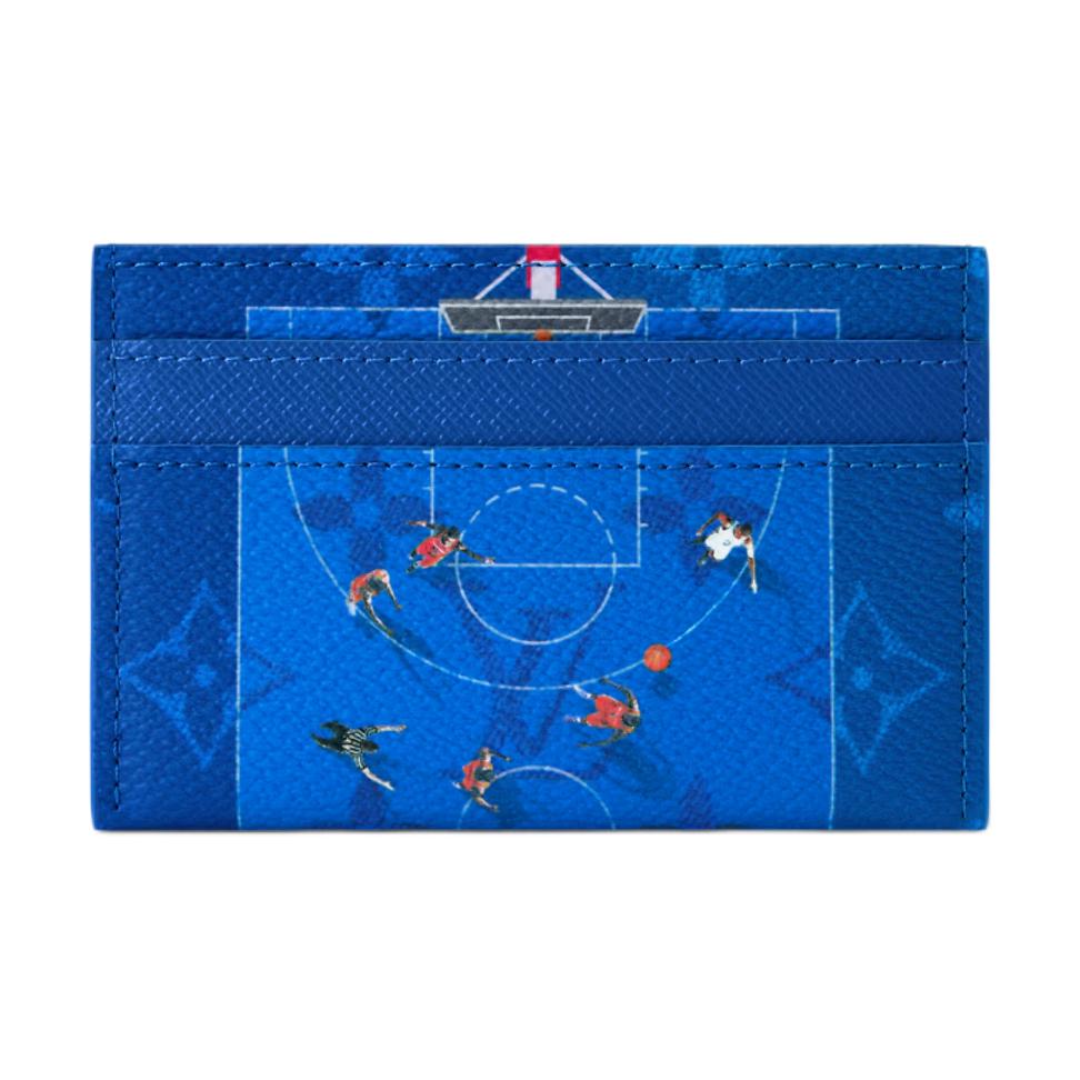 Louis Vuitton Double Logo Monogram Coated Canvas Card Holder Men Card Holder Blue M26804