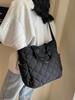 Large Capacity Quilted Tote Bag - Korean Style Versatile Cotton Coat Bag, High-End Fashion Shoulder & Crossbody Bag for Autumn and Winter
