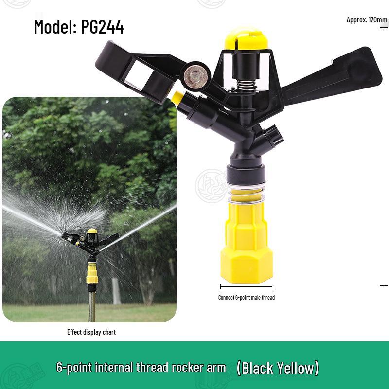 360° Rotating 6-Point Thread Plastic Sprinkler Head for Garden & Farmland Irrigation
