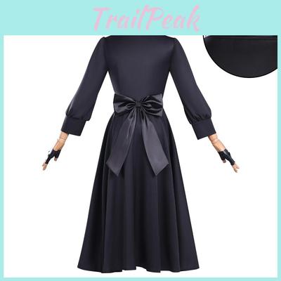 May I Ask For One Final Thing Scarlett Black Dress Cosplay Uniform With Satin And Silk For Halloween Themed Parties