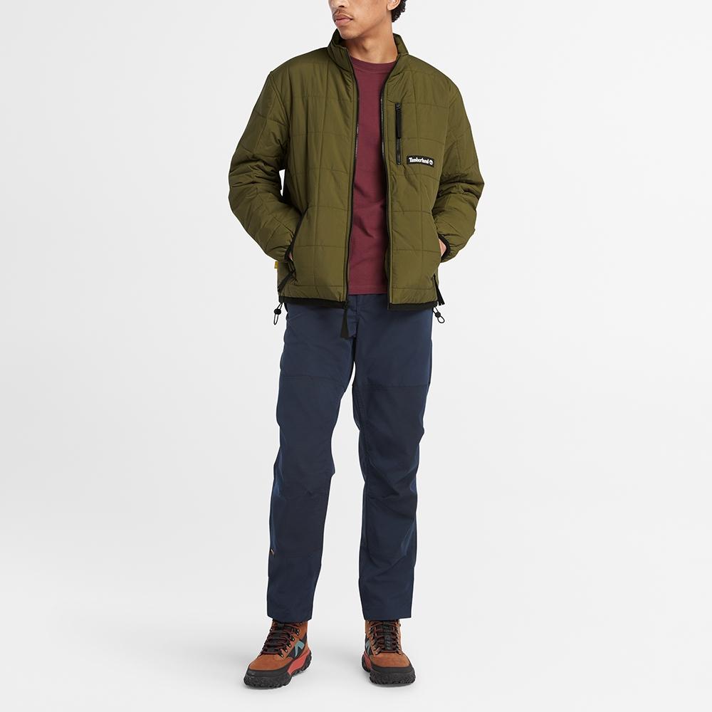 Timberland Solid Color Casual Zip Collar Long Sleeve Cotton Jacket Men Jacket Green A26ZF-302