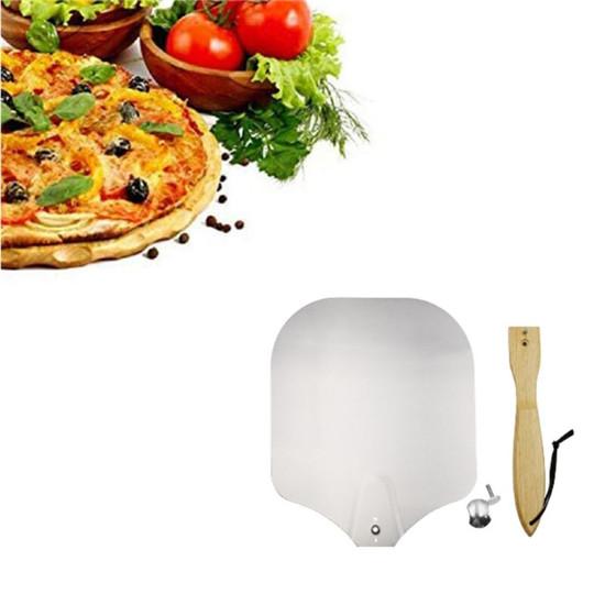 12-tommers avtakbart sammenleggbart håndtak Aluminiumlegering Pizzaspade Pizzapeel Trehåndtak Overføringspizzaspade Bakeverktøy