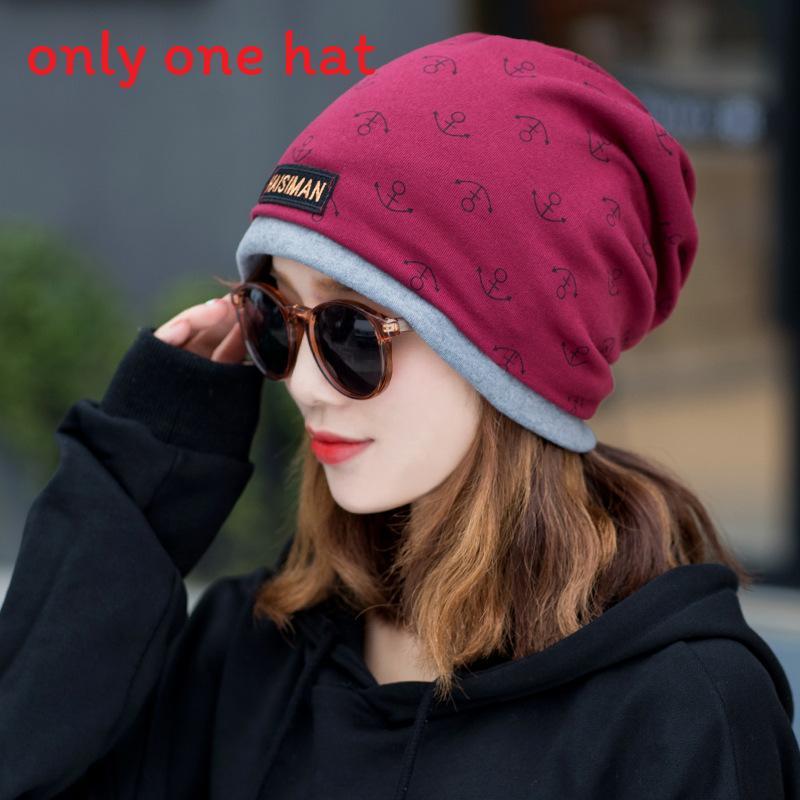 

Cotton Knitted Womens Autumn Spring Hat With Letter Printing Design For Postpartum Warmth Burgundy