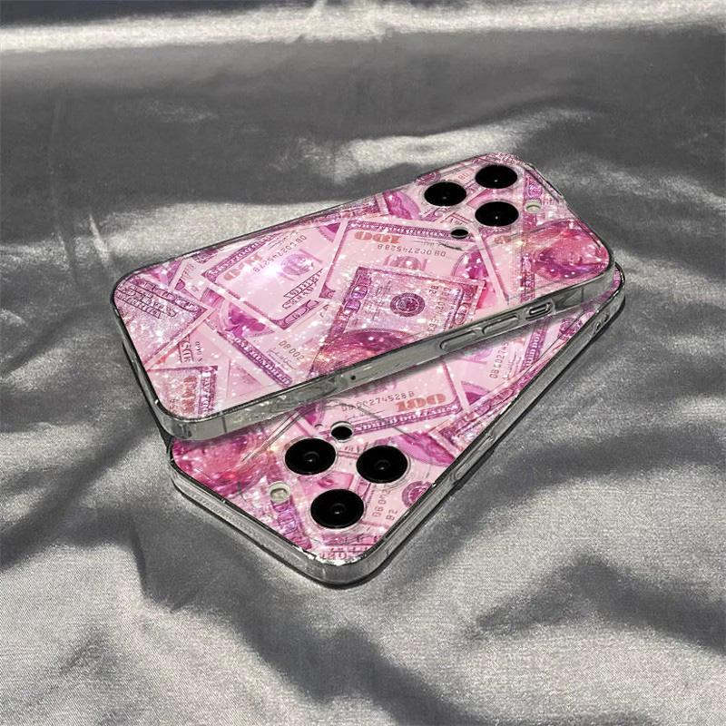 Girly Sparkly Dollar Transparent Phone Case For iPhone 16E 16 15 14 13 12 11 Pro Max Mini X XS XR 7 8 Plus SE2 Shockproof Cover