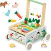 3-in-1 Wooden Baby Walker Stroller and Push Toy for First Steps - Ideal First Birthday Gift