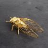 Creative Exquisite Cicada Figurine Mini Hollowed-Out Alloy Animal Statue Retro Anti-Rust Desktop Small Ornament Gift