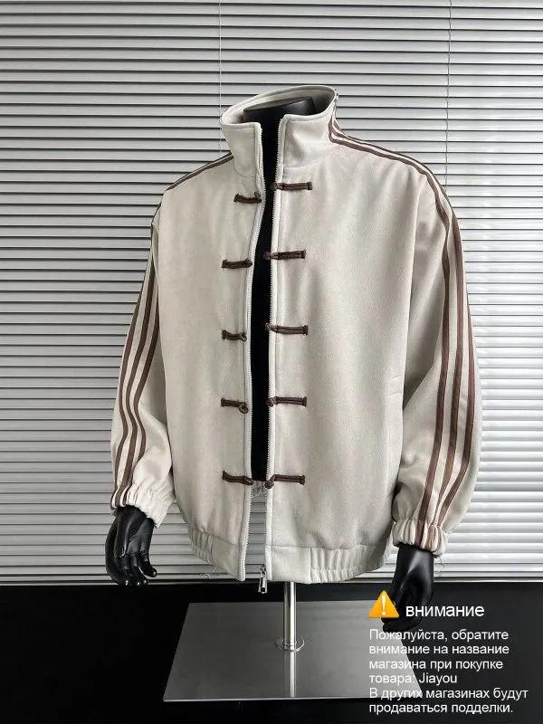 Мужская куртка весенняя и замшевое пальто мужская бейсбольная куртка 2XL белый