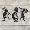 Juego de 3 Arte de Pared de Metal Kokopelli, Decoración de Jardín Exterior Suroeste, Escultura de Figura Danzante