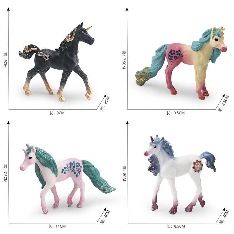 Fantasy Magical Unicorn Figurine Collection With Realistic Details In Colors Vibrant