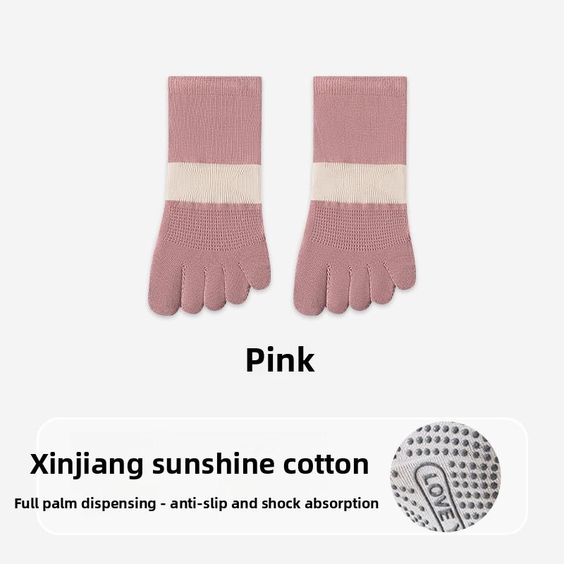 1 Pair Socks women's summer five-finger non-slip yoga socks indoor Pilates mesh breathable professional split-toe sports socks
