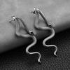 New Gothic Snake Shape Earrings Detachable Texture Darkness Snake Long Earrings for Men Women Halloween Hiphop Jewelry Gift