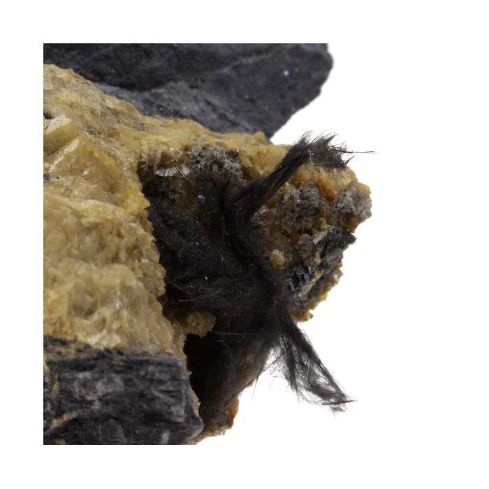 Pierres et Minéraux. Boulangerite + Siderite. 1114.5 ct. La Mure, Isère, France.