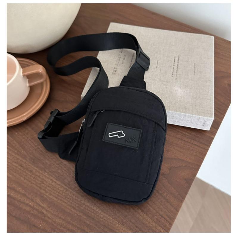 

Casual mobile phone bag, men s and women s simple small satchel, street trend personalized messenger bag, portable sports breast bag чорний