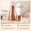 Pure Copper Bedroom Water Bottle with Inbuilt Glass, Hammered Shine Design, Drinkware and Storage Purpose, 950 Ml (Pack of 1)