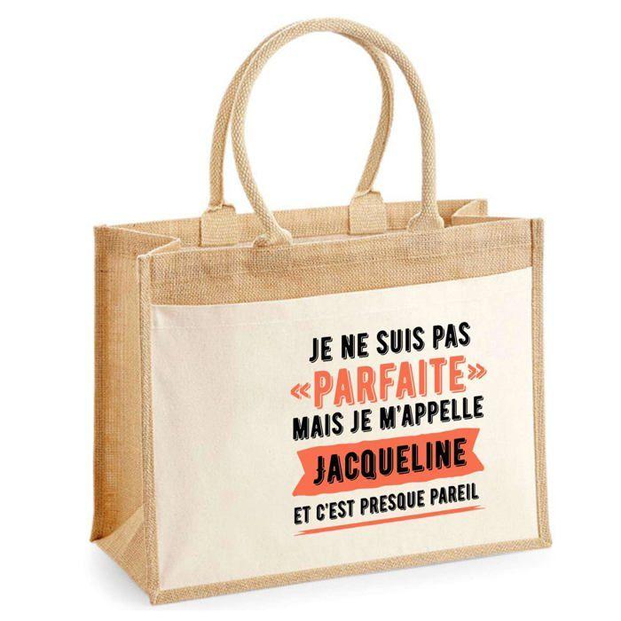 Sac de plage - PLANETEE - Jacqueline Parfaite - Coton beige - Grande contenance - Imprimé en France