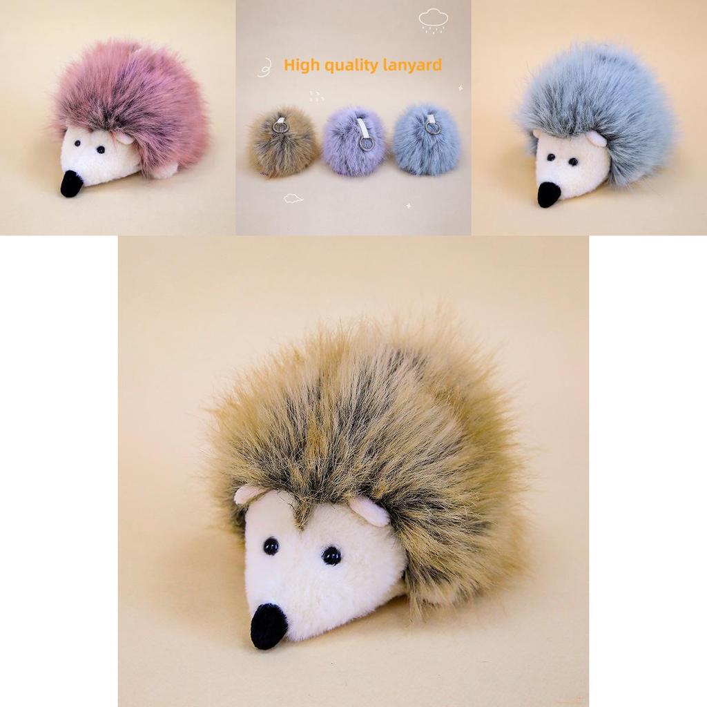 Creative Hedgehog Plush Toy Keychain With Realistic Animal Design For Gift And Decoration