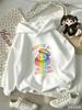 Kids Hoodie for Girls, Kawaii Rainbow Glitter Dumpling Graphic Print Hooded Sweatshirt, Soft Casual Long Sleeve Pullover