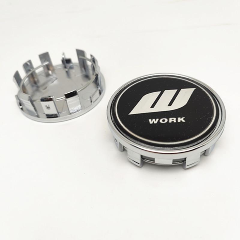 ASW1 4pcs 54mm 50mm Wheel Center Caps Hub W Work Rays Volk Racing Car Styling Rims Cover Emblem Badge
