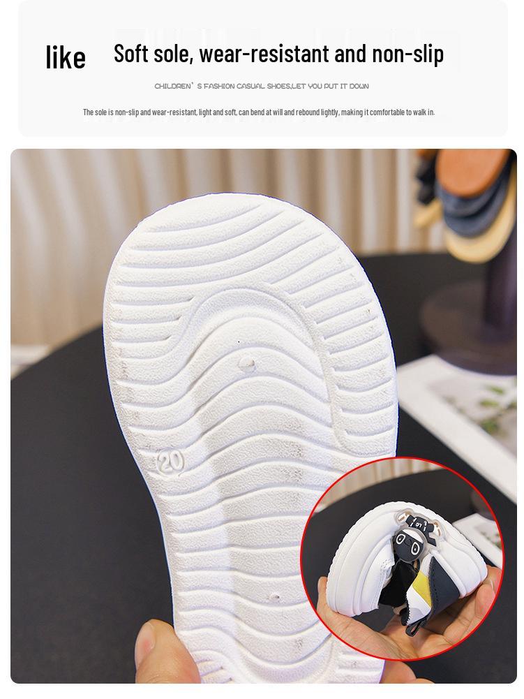 2026 Kids' Soft-Soled White Walking & Skate Shoes – Trendy Spring/Autumn Style for Boys & Girls