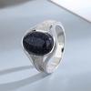 Lover's Vintage 10*14mm Bluesand Stone Ring for Women Men CopperPlated Oval Natural Gemstone Jewelry Party Anniversary Gift