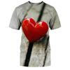 Summer New Love 3D Printed Men's and Women's Short Sleeves Loose and Slim Half Sleeve Shirt