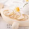 European & American 5-Piece LOVE Bracelet Set: Creative Hollow Bangles with Double Heart Design