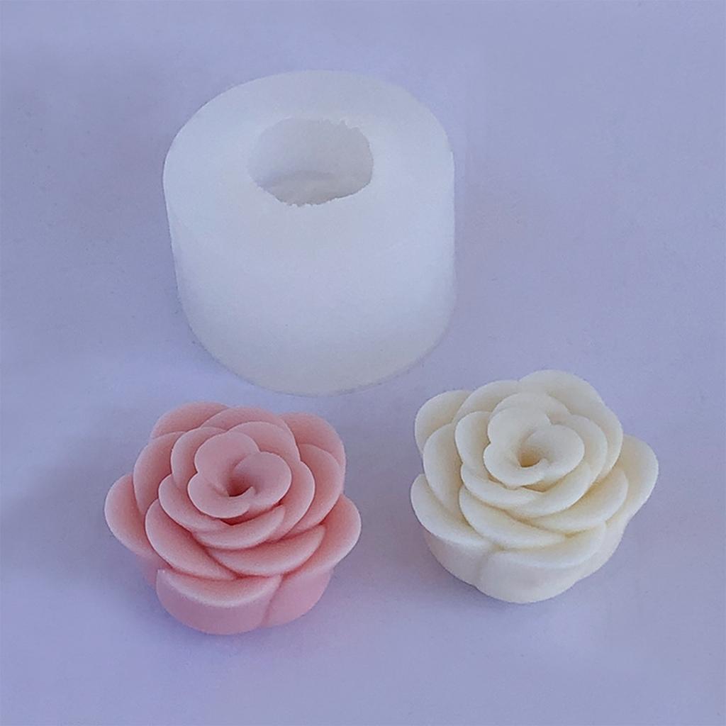 Camellia Flower Candle Mold Non Stick Easy to Demold for DIY Candle Gypsum Ornaments Home Decor Epoxy Resin Casting