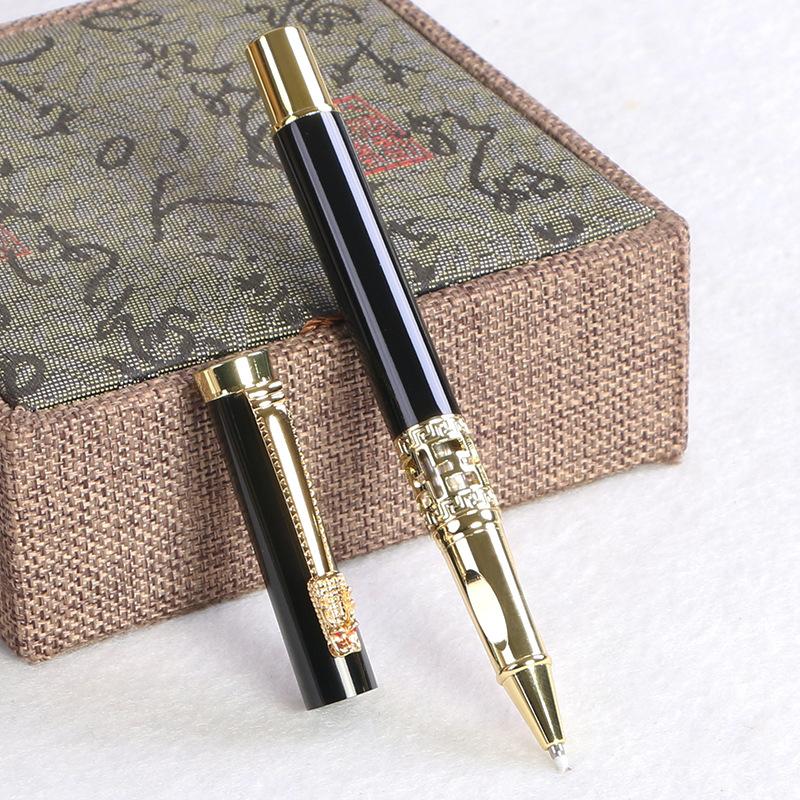 Signature Pen Red Metal Creative Hollow Black Business Fountain Pen Blue Orb Pen Gift Box Set Can Be Ordered.