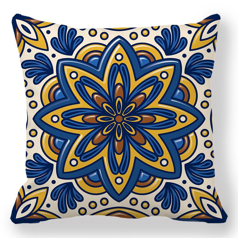 Geometric Pattern Bohemian Pattern Digital Printing Short Plush Pillow Covers For Car Sofa Office Cushion Cover Home Goods