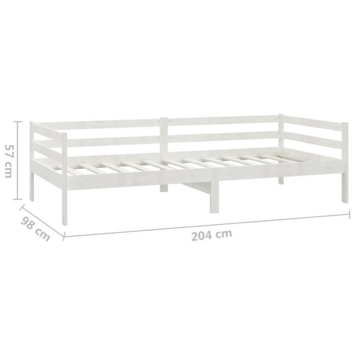 VidaXL Daybed with Mattress 90x200 Cm White Solid Pine Wood 3083575