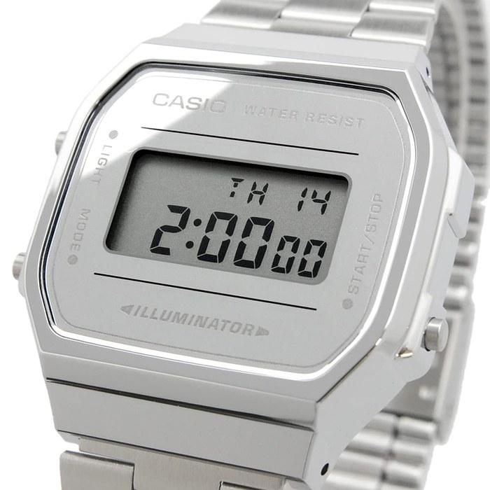 Casio Digital Watch Vintage Series A168WEM-7 Silver Mirror