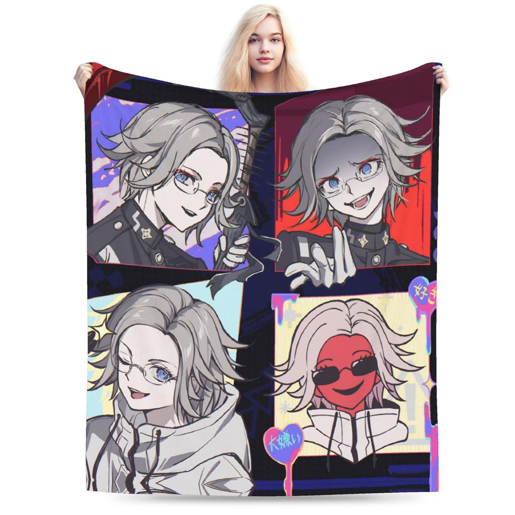 Eito HUNDRED LINE Knitted Blankets Flannel Last Defense Academy Lightweight Throw Blankets for Outdoor Travel Bedspread