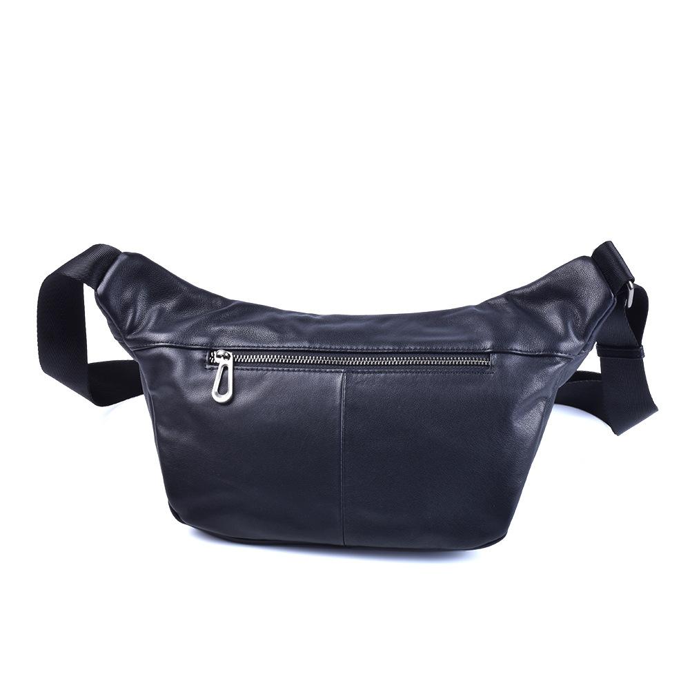 Men's Waist Pack Top Layer Cowhide Large Capacity Personality Portable Storage Bag Shoulder Bag Crossbody Chest Bag for Men