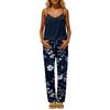 Women's Color Backless Sleeveless Pullover Top & Elastic Waist Pants Set, Casual Loungewear