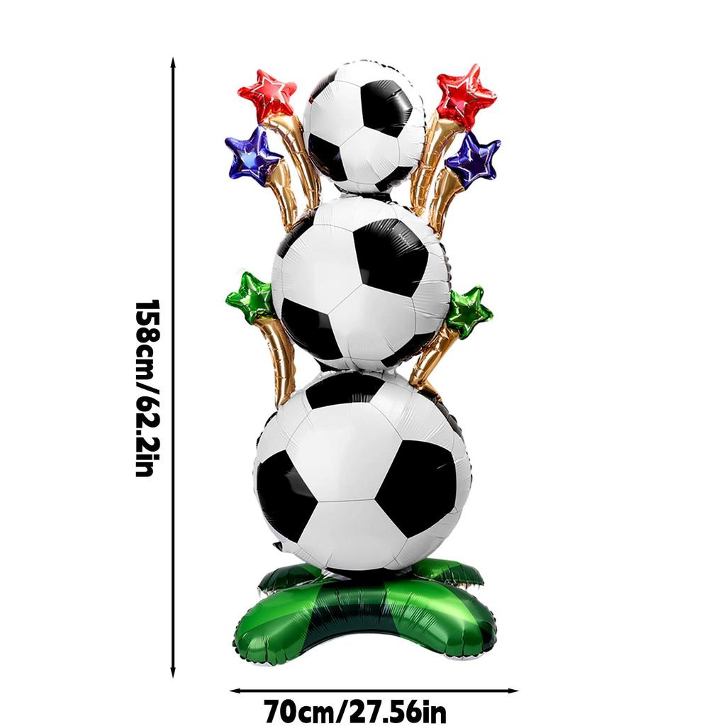 5/1x Aluminum Foil Balloon Football Balloon Column Soccer Theme Party Decoration Soccer Fan Decor Stand Ballon Accessories