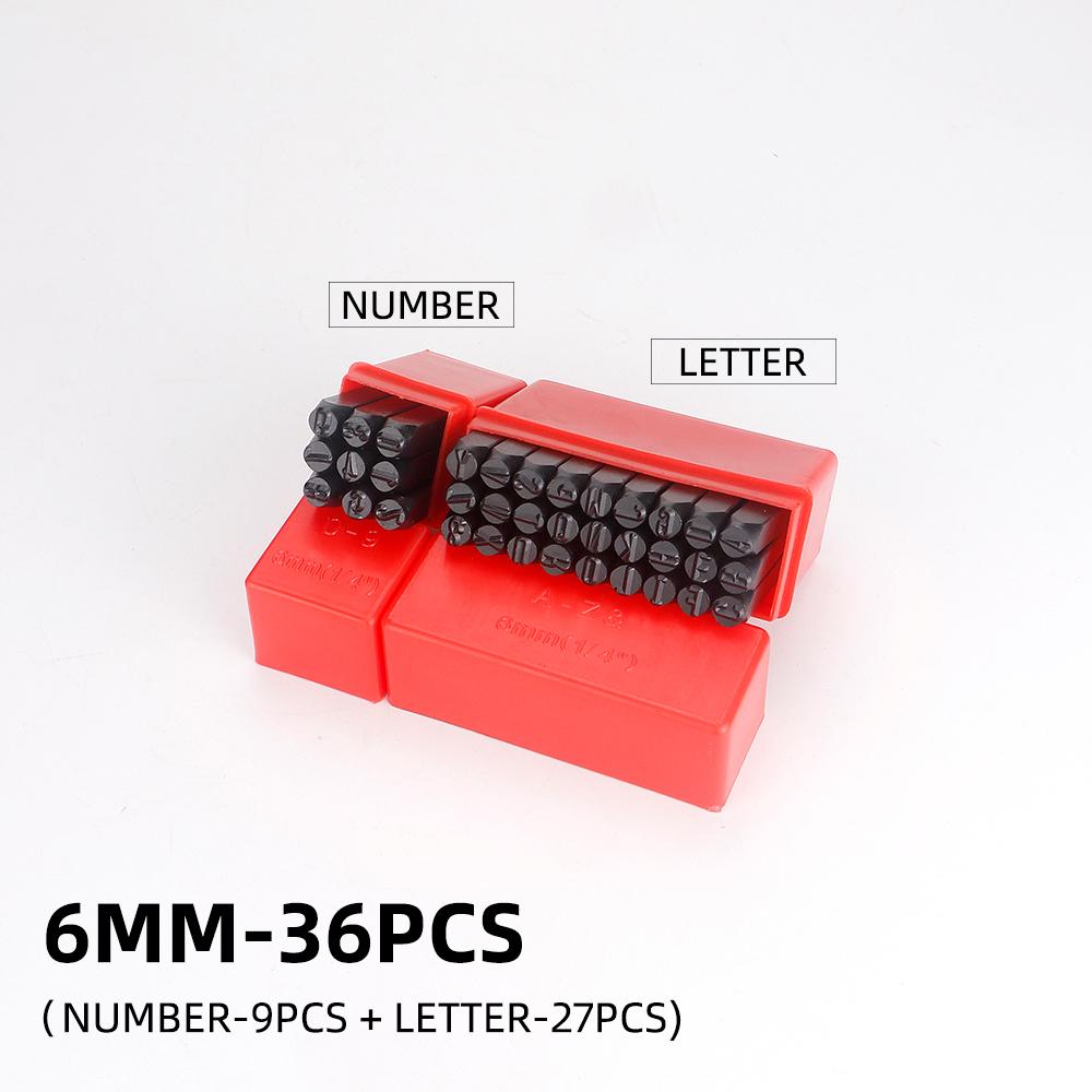 36pc Carbon Steel Leather Stamping Kit, Alphabet A-Z, Numbers 0-9, Symbol, DIY Leathercraft Plastic Wood Engraving Punch Set