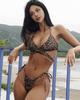 1011 New Women's Split Leopard Print Swimsuit Thong Low Waist Multi-rope Slim Simplicity