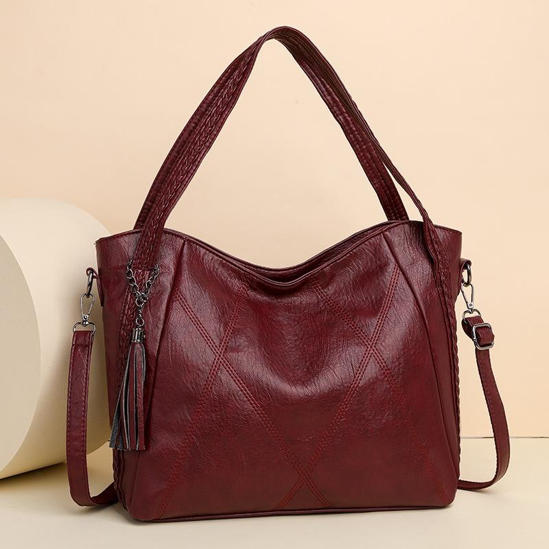 Women's Bag New Large-capacity Soft Leather Mother Bag Portable Shoulder Bag Medium and Old Messenger Bag