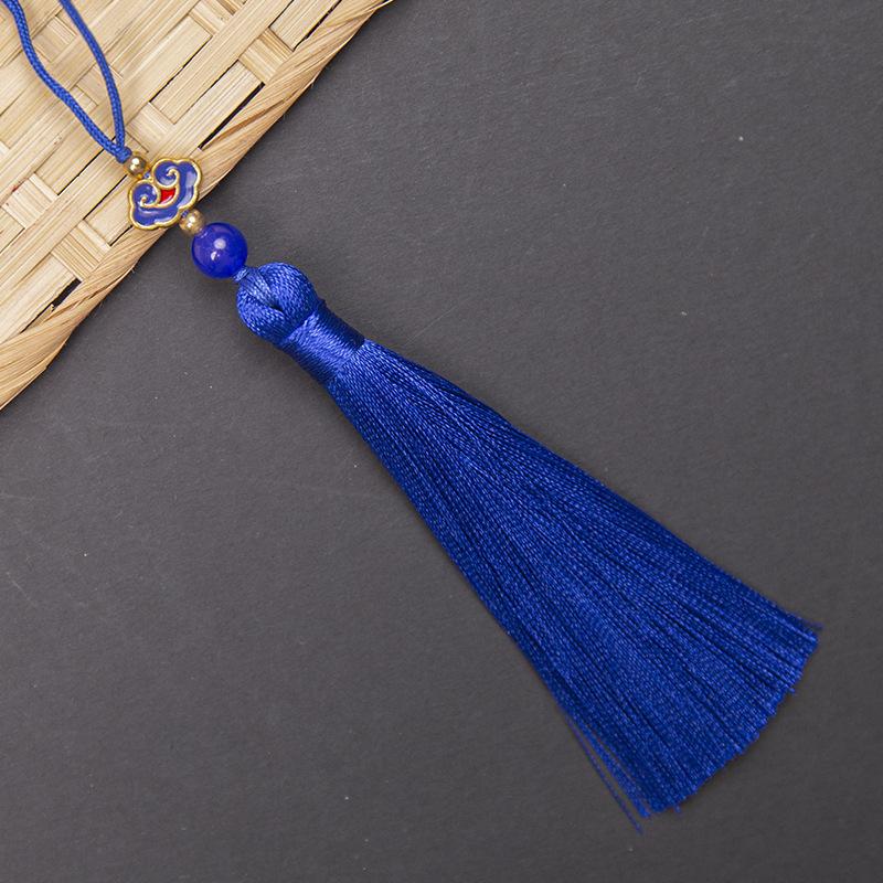 10cm Polyester Silk Tassels Auspicious Clouds Cap Fringe for DIY Crafts Bag Clothing Accessories Curtains Home Decoration 5PCS