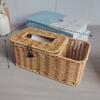 Waterproof Rattan Woven Tissue & Remote Storage Box for Living Room or Bathroom