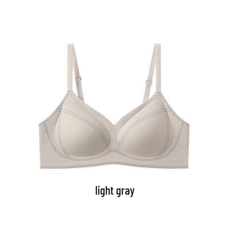 

Бесшовный бюстгальтер пуш-ап на осень/зиму: Предотвращающий провисание, без косточек, мягкая поддержка, удобный для маленькой груди L светло-серый