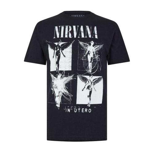 Nirvana Mens Back Print Crew Neck Regular T-Shirt