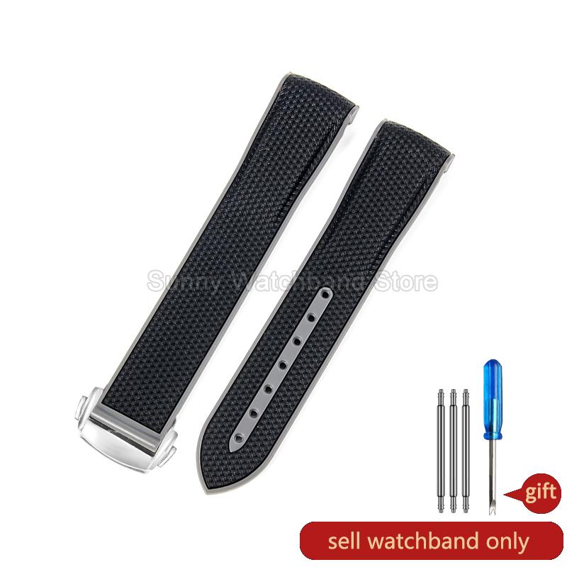 

Silicone Watch Strap for Omega X Swatch Planet 20mm Blue-Green Khaki Peacock-Green Special Interface Lightweight Smooth Texture 20mm