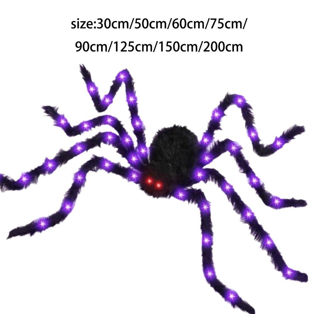 Furry Texture Halloween Light Up Spider Decoration Giant Spider Prop Indoor Outdoor Decor