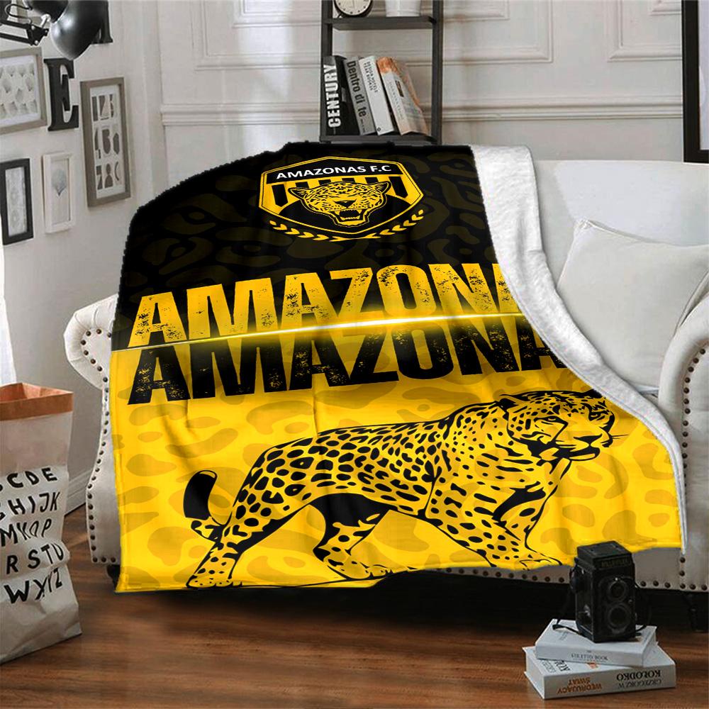 AMAZONAS FC Logo Print Flannel Blanket High Quality Warm Comfortable Cover for All Seasons Perfect for Gifts Home Decor