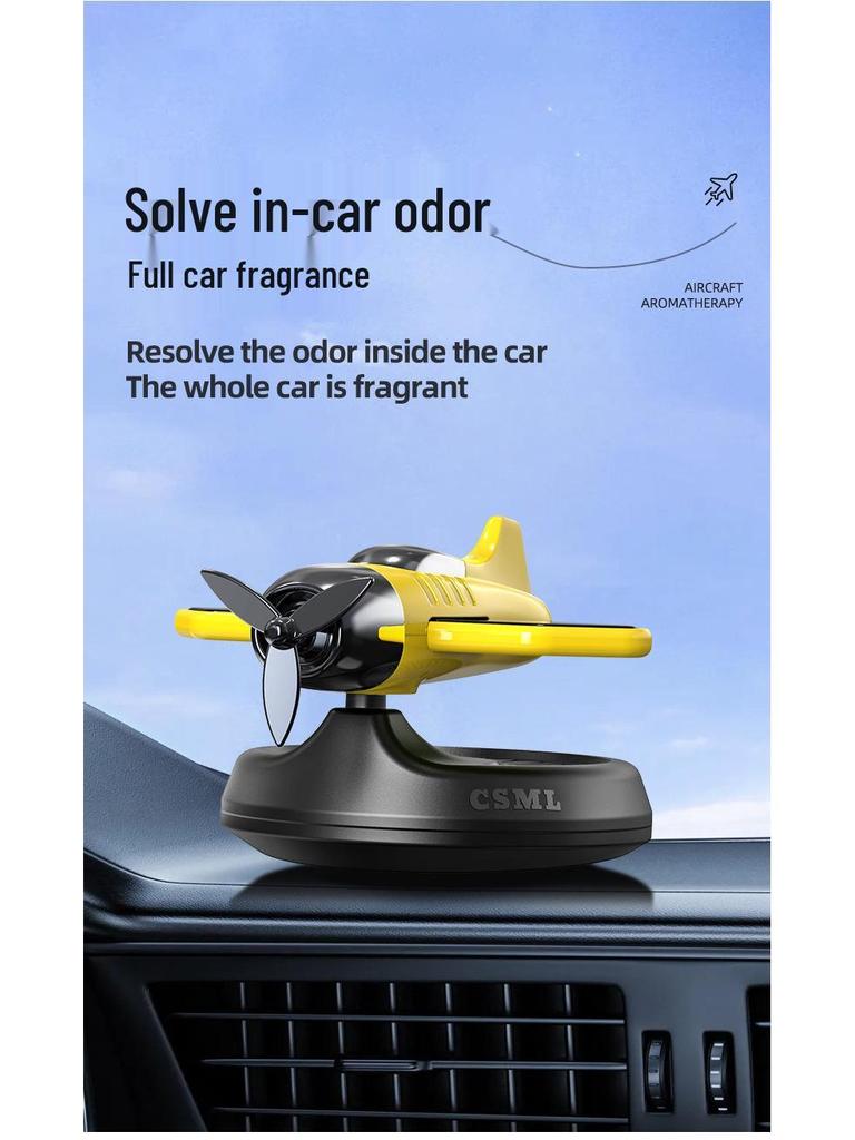 Luxury Solar-Powered Rotating Airplane Car Perfume & Aromatherapy Centerpiece