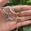 Vintage Mermaid Tail Necklaces For Women Gift Stainless Steel Fish Plated Cuban Flat Blade Chain Choker Wedding Jewelry Collar
